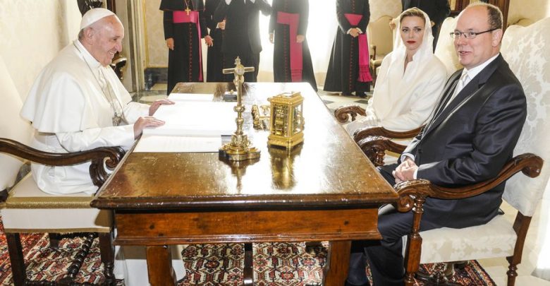 визит в Ватикан князя Альбер II и его супруги княгини Шарлен