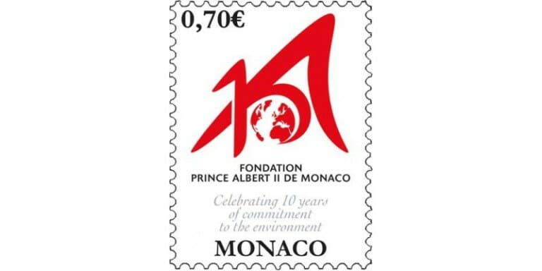 Новые марки к 10-летию Фонда Князя Монако Альбера II