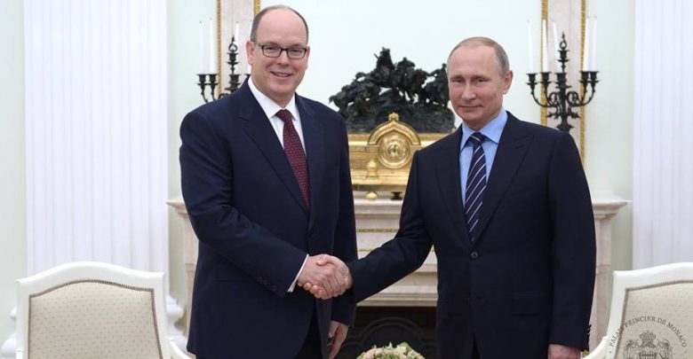 Князь Альбер II и Владимир Путин